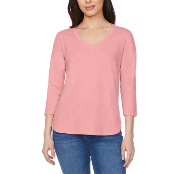 NEW KIRKLAND SIGNATURE 3/4 SLEEVE ASYMMETICAL TOP