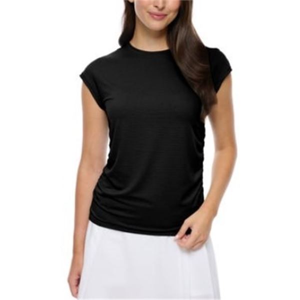 NEW LOLE WOMEN'S RUCHED SIDES ACTIVE T SHIRT MED