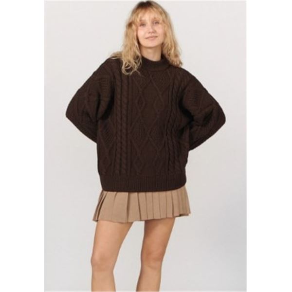 NEW KERSH WOOL BLEND SWEATER BROWN SIZE LRG
