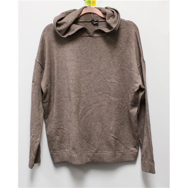 NEW LAZYPANTS BROWN HOODED TUNIC SWEATER SIZE SM