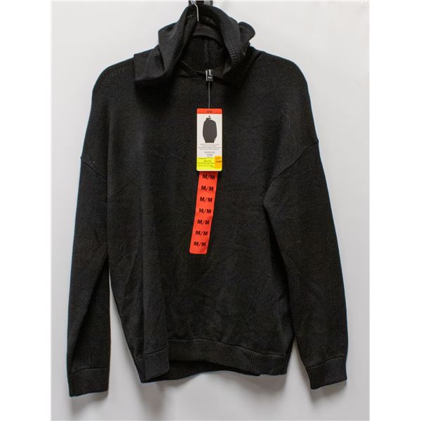 NEW LAZYPANTS BLACK HOODED TUNIC SWEATER SZ MED