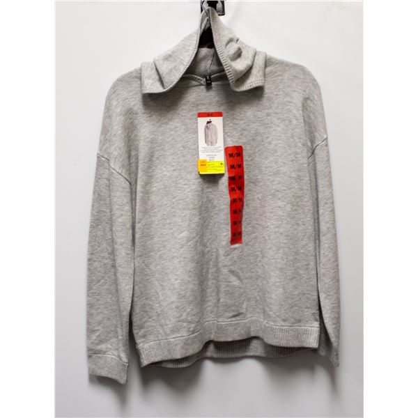 NEW LAZYPANTS GREY HOODED TUNIC SWEATER SZ MED