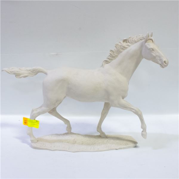WHITE PORCELAIN HORSE STAMPED HUTSCHENREUTHER