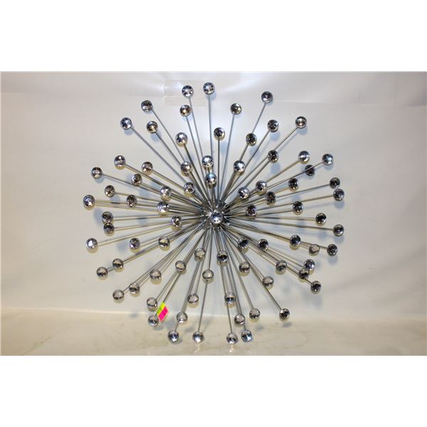 SILVER STARBURST WALL DECOR 20”