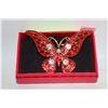 Image 1 : NEW RED RHINESTONE BUTTERFLY BROOCH