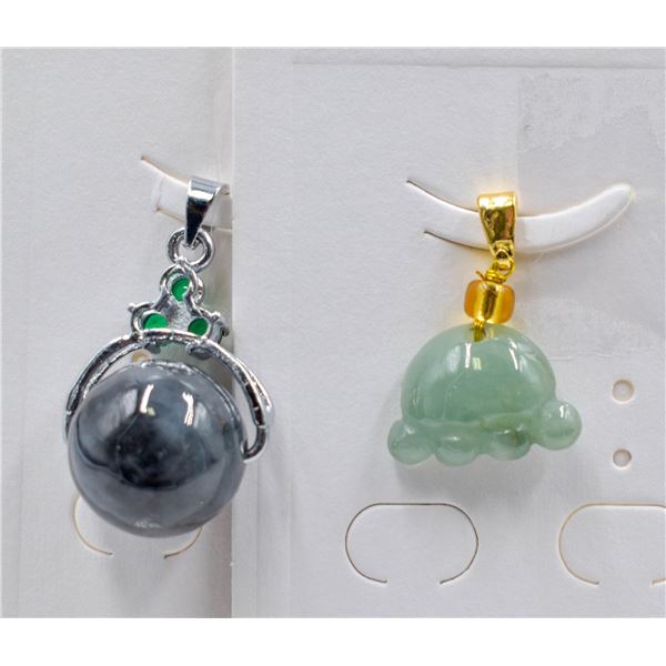 #188-NATURAL JADE JADEITE PENDANT 2PCS