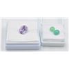 Image 1 : #256- NATURAL AMETHYST4.60CT & CHRYSOPRASE 3.20CT