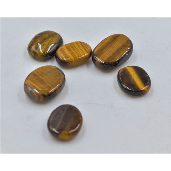 #302-NATURAL YELLOW TIGER EYE GEMSTONES 62.45CT
