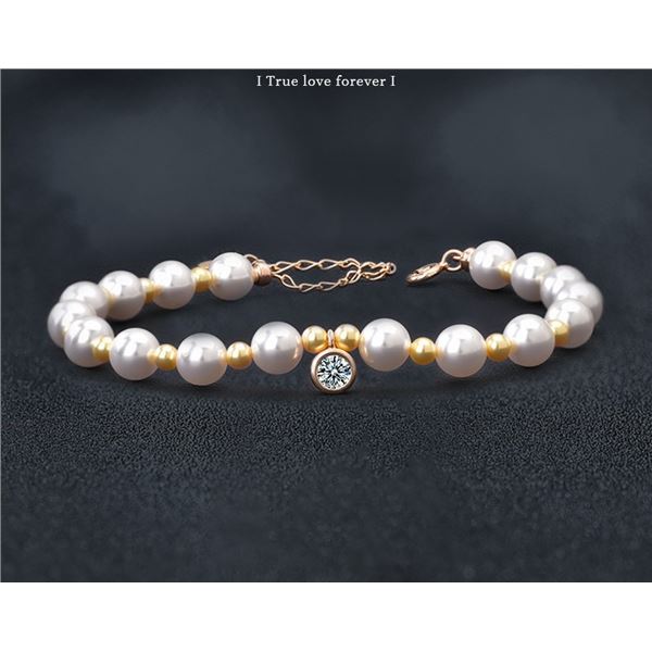 925S GRA CERTIFIED MOISSANITE PEARL BRACELET