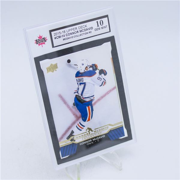 OILERS' CONNOR MCDAVID GRADED 10 ROOKIE CARD