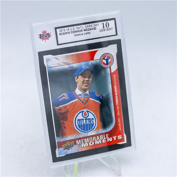 OILERS' CONNOR MCDAVID GRADED 10 ROOKIE DRAFT