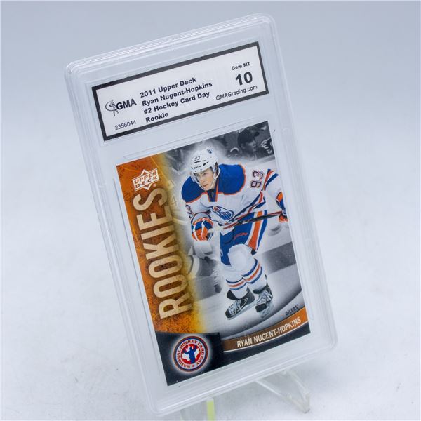 OILERS' RYAN NUGENT-HOPKINS GRADED 10 ROOKIE CARD