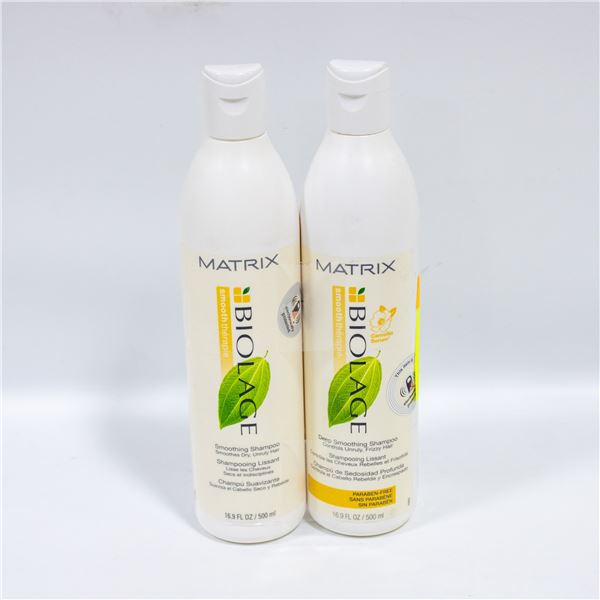 2 MATRIX BIOLAGE SMOOTHING SHAMPOO 500 ML BOTTLES