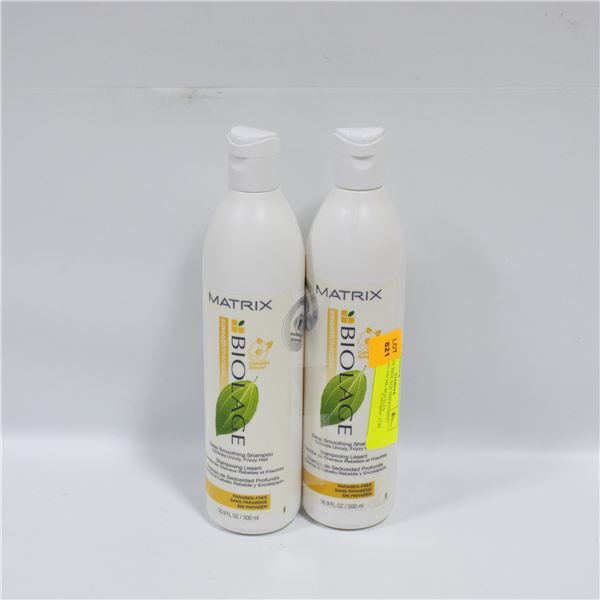 2 MATRIX BIOLAGE SMOOTHING SHAMPOO 500 ML BOTTLES