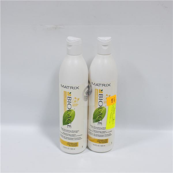 2 MATRIX BIOLAGE SMOOTHING SHAMPOO 500 ML BOTTLES