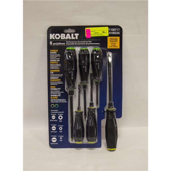 NEW KOBALT 6PC DIAMOND COATED TIP SCREWDRIVER SET
