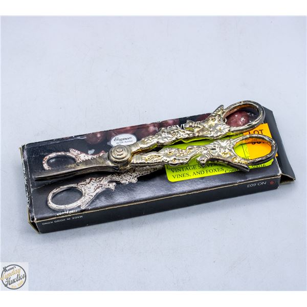 VINTAGE SILVER PLATED GRAPES, VINES, AND FOXES