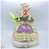 Image 1 : VICTORIAN WOMAN PLAYING VIOLIN MUSIC BOX PORCELAIN