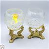 Image 1 : 2 VINTAGE CRYSTAL BOWL WITH GILDED STAND