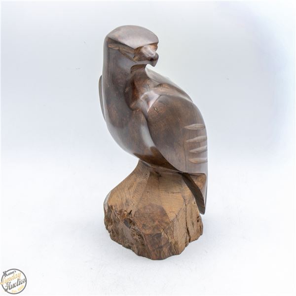 WOOD CARVED EAGLE STATUE