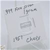 Image 1 : #3953-CANADIAN .999 FINE SILVER 1 GRAM BAR