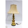Image 1 : VINTAGE BRASS LAMP WITH LARGE PARLOR STYLE SHADE