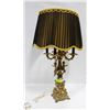 Image 1 : VINTAGE BRASS LAMP WITH CHERUBS IN CANDLE STICK