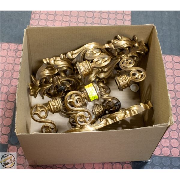 2 VINTAGE ORNATE CANDLE WALLMOUNTS 19"X13"