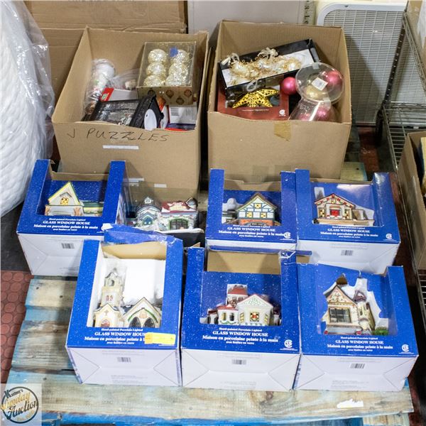 PALLET OF CHRISTMAS DÉCOR WITH CHRISTMAS CERAMIC