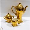 Image 1 : VINTAGE CERAMIC GOLD COLORED TEA SETS HOLAND MOLD