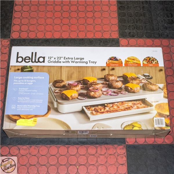 NEW BELLA 12 IN X 22 IN EXTRA LARGE GRIDDLE WITH