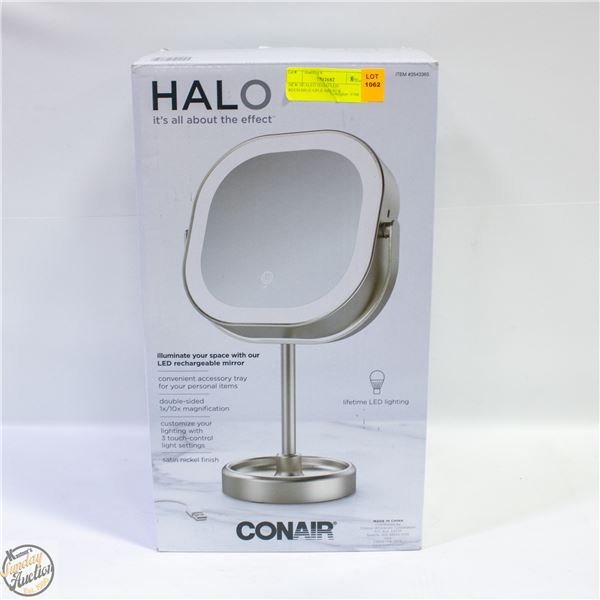 NEW SEALED HALO LED RECHARGEABLE MIRROR