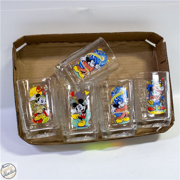 5 X 2000 MCDONALDS WALT DISNEY GLASS
