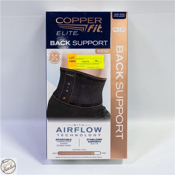 COPPER FIT ELITE BACK SUPPORT, FIRM, UNIVERSAL
