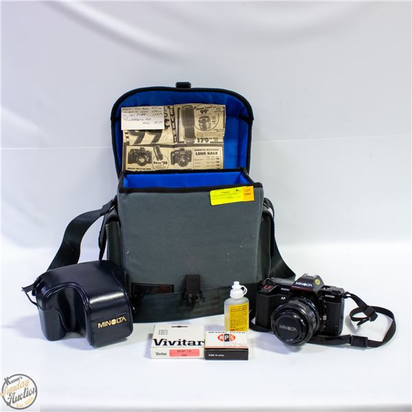 WORKING MINOLTA MAXXUM 5000AF W/ LENS & CARRY