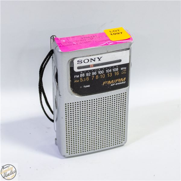 VINTAGE SONY AM/FM POCKET RADIO ICF-S10MK2