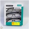 Image 1 : FOSTER GRANT 3 READING GLASSES, 1 CASE, +2.00