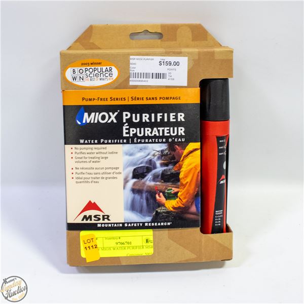 NEW MIOX WATER PURIFIER MSR