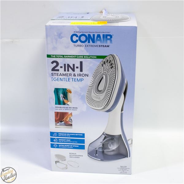 CONAIR 2 IN 1 STEAMER & IRON W ACCESSORIES