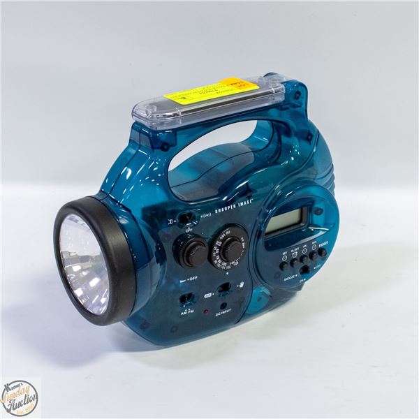 SHARP IMAGE RADIO FLASHLIGHT CAMPING CLOCK