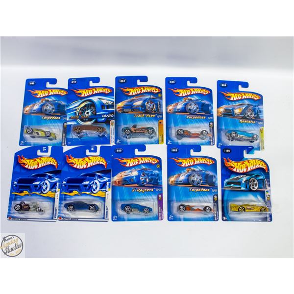 LOT OF 10 HOT WHEELS 2004