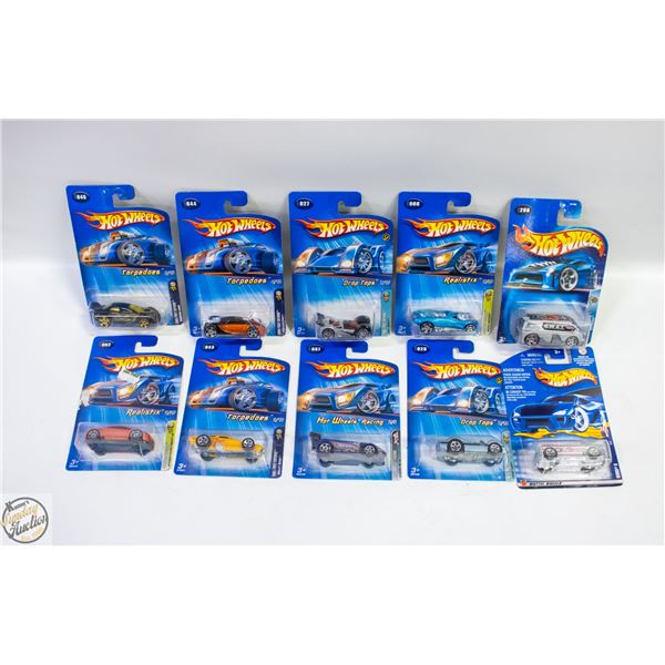 LOT OF 10 HOT WHEELS 2004