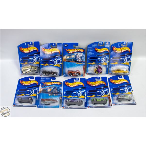 LOT OF 10 HOT WHEELS 2004