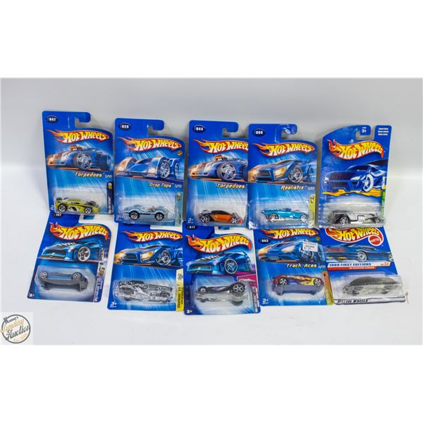 LOT OF 10 HOT WHEELS 2004