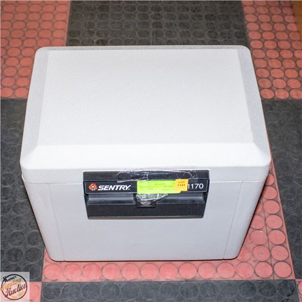 SENTRY SAFE WITH KEY INSIDE FIRE PROOF H-13.5"