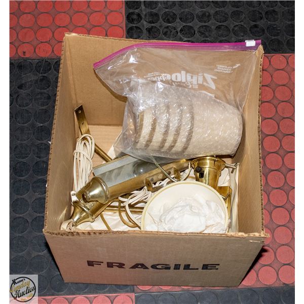 LOT OF BRASS PLUG IN WALL SCONCES