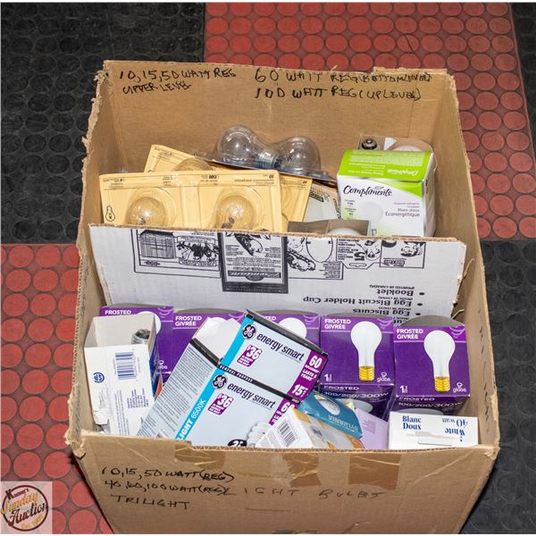 LOT OF VARIOUS NEW LIGHT BULBS