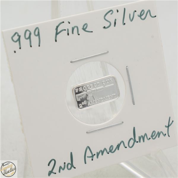 #3988-.999 FINE SILVER BAR WITH 2ND