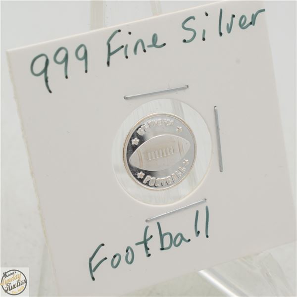#3987-.999 FINE SILVER TOKEN WITH FOOTBALL