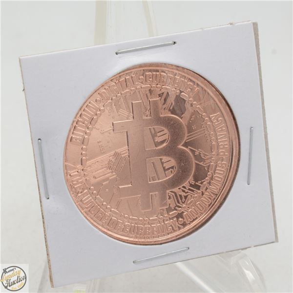 #3992-.999 FINE COPPER 1 TROY OUNCE BITCOIN